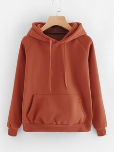 Orange Colour, Basic Long Sleeve, Sweatshirts Online, Printed Sweatshirts, Long Sleeve Hoodie, Burnt Orange, Kangaroo Pocket