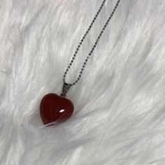 Red Gemstone Heart Pendant Necklace, Healing Necklace With Heart Pendant Charm, Healing Necklace With Heart Pendant, Sterling Silver Necklace With Heart Charm For Healing, Red Spiritual Necklace With Heart Pendant, Red Heart Pendant Necklace With Spiritual Style, Spiritual Red Necklace With Heart Charm, Red Heart Pendant Necklace In Spiritual Style, Heart-shaped Gemstone Healing Necklace