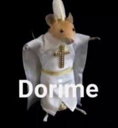 a mouse dressed as a priest with the words dorme