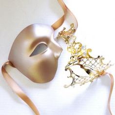 Gold Couples Phantom masquerade mask set Elegant Halloween Masquerade Masks And Prosthetics, Elegant Evening Eye Mask, Gold Fantasy Masquerade Mask For Party, Gold Fantasy Style Masquerade Mask For Party, Elegant Gold Mask For Masquerade, Gold Venetian Masquerade Mask For Halloween, Elegant Masquerade Mask For Mardi Gras, Venetian Gold Masquerade Mask For Halloween, Gold Venetian Mask For Halloween