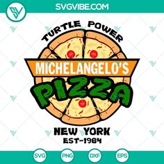 the new york pizza company logo is shown in this ad for turtle power, which has been