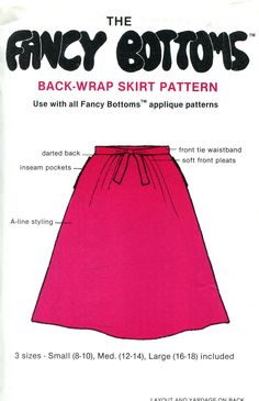 the back - wrap skirt pattern is shown with instructions for how to sew it