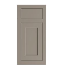 a gray cabinet door on a white background