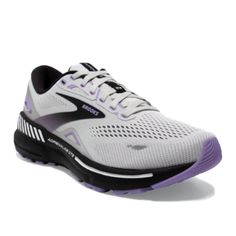 Brooks Women's Adrenaline GTS 23 Grey/Black/Purple 120381-039 Introducing the Brooks Adrenaline GTS 23 - the perfect fusion of whole-body comfort, pronation control, cushioning, stability, and relief for plantar fasciitis. Designed to provide optimal support and comfort, these running shoes offer a plush cushioned experience while effectively managing pronation for a balanced stride. The Adrenaline GTS 23's advanced features include supportive comfort, enhanced stability, and specialized technol Brooks Adrenaline, Brooks Running, Blue Orchids, Body Support, Running Workouts, Man Running, Running Shoes For Men, Walking Shoes, Running Shoe