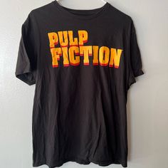 Men’s/Unisex L Nwot Pulp Fiction Shirt, Pulp Fiction, Black Orange, Orange Black, Tee Shirts, Mens Shirts, Man Shop, Orange, Black