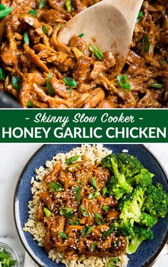 Easy Healthy Crockpot, Slow Cooker Honey Garlic Chicken, Garlic Chicken Thighs, Honey Garlic Chicken Thighs, Honey Garlic Sauce, Healthy Slow Cooker, Honey Garlic Chicken, Health Dinner Recipes