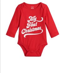 Nwt Red And White Baby Onesie. “My First Christmas “. Size 24 Months My First Christmas Onesie, First Christmas Onesie, Christmas Onesie, Baby Bath Time, My First Christmas, Jumping Beans, Baby Play, Baby Bath, Baby Essentials