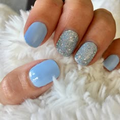 Blue Fingernail Designs, Blue Dipped Nails Ideas, Blue Dipped Nails, Fingernail Designs, Dip Nails, Baby Nails, Cute Gel Nails, Dipped Nails, Pedicures