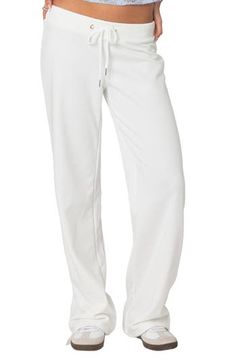 Feel the comfort of these relaxed-fit sweatpants cut from a supersoft cotton blend with straight legs. Elastic/drawstring waist 50% cotton, 50% polyester Machine wash, dry flat Imported White Straight Leg Sweatpants, White Sweatpants Outfit Casual, White Sweatpants Outfit, Bts Clothes, Straight Sweatpants, Straight Leg Sweatpants, Deer Costume, Sweats Outfit, White Sweatpants