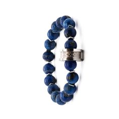 The Lapis Lazuli Amor Bracelet, a captivating and meaningful accessory that combines the rich blue hues of Lapis Lazuli stone beads with the sleekness of silver accents. This bracelet features 8mm Blue Lapis Lazuli stone beads, silver color Hematite stone spacers, and a special design steel Amor bead as the centerpiece. Lapis Lazuli stone is known for its powerful spiritual properties, promoting inner truth, self-awareness, and enlightenment. Each bead showcases its own unique patterns and golde Modern Beaded Bracelets With Natural Stones, Luxury Sterling Silver Beaded Bracelets, Blue Lapis Lazuli Gemstone Beaded Bracelet, Sapphire Lapis Lazuli Bracelets With Round Beads, Elegant Blue Bead Bracelet, Elegant Blue Beads Bracelet, Sapphire Gemstone Beads Bracelet In Lapis Lazuli, Blue Beaded Bracelets With Sterling Silver Gemstone Beads, Modern Silver Beaded Bracelets