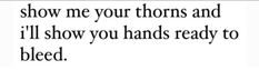 the words show me your horns and i'll show you hands ready to bleed