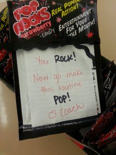 some candy bags with writing on them