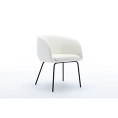 a white chair with black legs on a white background