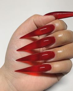 Acrylic Nails Natural, Long Red Nails, Stiletto Nail Art, Diy Acrylic Nails, Goth Nails, Stiletto Nails Designs, Summer Acrylic Nails, Birthday Nails