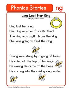 the phonics stories worksheet for children to learn how to read them