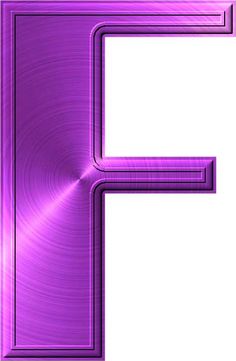 the letter f is made up of purple metal