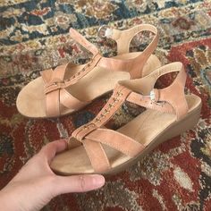 Nice Neutral Color. N5 Comfort Technology. Never Worn. Black Ones For Sale Too. Casual T-strap Wedge Sandals For Spring, Spring T-strap Sandals With Arch Support, Colored Sandals, Naturalizer Shoes, Neutral Colors, Women's Shoes Sandals, Shoes Sandals, Sandals, Women Shoes