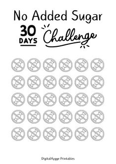 Your go-to resource for every no-sugar challenge, featuring free printable trackers to support your sugar detox journey! See all the trackers on the website. No Sweets Challenge 30 Day, No Sugar Challenge, Sugar Challenge, 30 Days Challenge, Monthly Challenge, Low Sugar Diet, Days Challenge