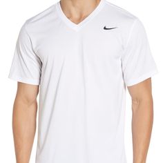 Nike Legend 2.0 Dri Fit Training T-Shirt White Size Small - 28" Length (Size Medium) - V-Neck - Short Sleeves - 100% Polyester - Machine Wash Cold, Tumble Dry Low 100 Polyester Size Small Condition Nwt Moisture-wicking V-neck Sports T-shirt, Basic White V-neck T-shirt, Athleisure V-neck Sports T-shirt, Sporty Moisture-wicking V-neck Tops, Moisture-wicking V-neck Athleisure T-shirt, Moisture-wicking V-neck T-shirt For Athleisure, Nike Casual V-neck Top, Sports V-neck Top With Go-dry Technology, Sports Go-dry V-neck Top