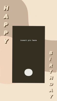 a birthday card with the words happy on it and an image of a black box