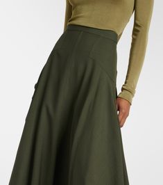 Flavia wool maxi skirt | Loro Piana Chic A-line Wool Bottoms, Chic Wool A-line Skirt, Chic Flowy Wool Skirt, Elegant Wool Full Skirt, Spring Formal Wool Skirt, Formal Spring Wool Skirt, Formal Wool Skirt For Spring, Spring A-line Wool Skirt, Wool Maxi Skirt For Fall Workwear