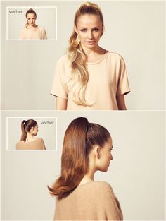 before after ponytail hair styles with clip in extensions Ponytail Hair Styles, Braids Styles, Ponytail Hair, Love Hair, Ponytail Hairstyles, Braid Styles