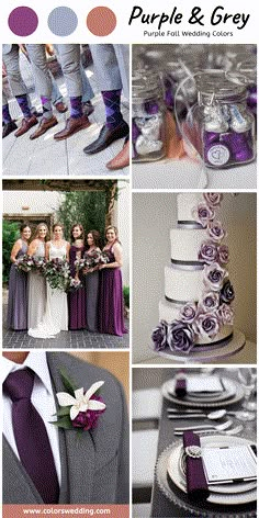 purple and grey wedding color scheme