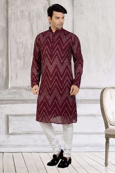 Item contains : Kurta and Pyjama  Fabrics :   Georgette chicken kari/mirror work Colours :  Maroon Black Green Yellow Mustard Pink Red Blue Wine Purple (all Shades) Style and Designs :  Kurta- Kurta comes cotton lining inside round front and mandarin collar has full length sleeves with cufflinks and fancy diamond look button  Pyjama- Cream coloured solid churidar has a drawstring closure with nara  Size :  Slim fit  Model height is 6 fit and wearing 40 size  Material and Care :  Polyester mix  O Long Sleeve Kurta With Bandhani Print For Festivals, Festive Bandhani Print Kurta For Eid, Long Sleeve Bandhani Print Kurta For Festivals, Festival Long Sleeve Bandhani Print Kurta, Festival Long Sleeve Bandhani Kurta, Diwali Bandhani Print Sherwani Straight Kurta, Festive Long Sleeve Kurta With Bandhani Print, Bandhani Print Sherwani For Diwali, Festive Bandhani Print Long Sleeve Kurta