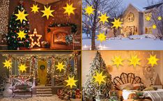 christmas decorations in different styles and colors