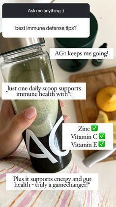 AG1 combines all your supplements into one with 75 nutrient-packed ingredients for an optimal health routine. 💪 ✅ Improves gut health with pre & probiotics ✅ Boosts your daily energy ✅ Helps support brain health & mood ✅ Promotes healthy aging ✅ Refreshing pineapple + vanilla flavor Make the switch to AG1 and see why we have 45k+ 5-star reviews. 🙌  Right now, grab our Welcome Kit and get 5 FREE travel packs and Vitamin D3 + K2! Supplement Routine, Welcome Kit, Improve Gut Health, Health Routine, Vanilla Flavor, Daily Energy, Optimal Health, Vitamin D3, Healthy Aging