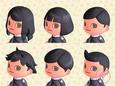 the animation character has different facial expressions