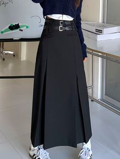 1Measurement In CM size Waist(cm) Length(cm) S 64 82 M 68 83 L 72 84 XL 76 85 Vintage Belt Long Skirt Women Autumn 90s Aesthetic Streetwear Y2k High Waist Slim A-line Pleated Skirt Korean Style﻿ [23y 6m 30d] Autumn 90s, Skirt Korean, Vintage Boho Dress, Aesthetic Streetwear, Pleated Long Skirt, Fashion Design Dress, Long Skirts For Women, Vintage Belt, 90s Aesthetic