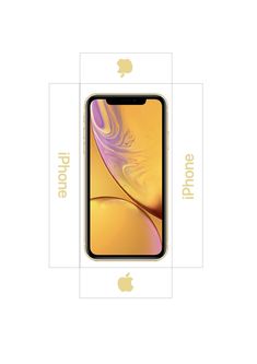 the iphone xr is shown with its size and phone numbers in different colors, including yellow