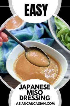 Japanese Ginger Sauce, Japanese Salad Recipes, Asian Salads, Miso Ginger Dressing