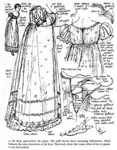 Patron Vintage, Regency Dress, Dress History, Regency Fashion, 18th Century Fashion, Period Outfit, Regency Era