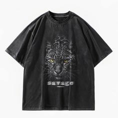 Savage Leopard Acid Wash Oversized T-Shirt – Starphase Washed Black Graffiti Print T-shirt For Streetwear, Trendy Acid Wash T-shirt For Streetwear, Cotton T-shirt With Leopard And Graphic Print, Leopard Print Graphic Cotton T-shirt, Relaxed Fit Leopard Print Graphic T-shirt, Cotton Leopard Print T-shirt With Graphic, Acid Wash Graffiti T-shirt For Streetwear, Leopard Print Graphic Tee For Streetwear, Short Sleeve Leopard Print Tops For Streetwear