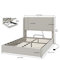 the bed frame is made up and ready to be used as a headboard or foot board