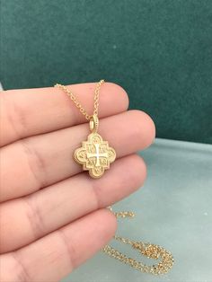 ✪ ATTENTION!! ✪ Please check the dimensions to be sure about the size! Solid gold pendant 14kDimensions:Small: 2,1 x 1,4 cm (include the loop) / 1.4 x 1.4 cm (without the loop)Medium: 2.4 x 1.8 cm (include the loop) / 1.8 x 1.8 cm (without the loop)Large: 2.7 x 2 cm (include the loop) / 2 x 2 cm (without the loop)Extra Large: 3 x 2.3 cm (include the loop) / 2.3 x 2.3 cm (without the loop)     ✪✪✪  Express Shipping with DHL courier in your address  ✪✪✪(about 1-2 business days in Europe & abou Byzantine Yellow Gold Cross Necklaces, Byzantine Cross Pendant Necklace As Gift, Byzantine Cross Pendant Necklace For Gift, Byzantine Style Cross Pendant Necklace As Gift, Byzantine Style Cross Pendant Necklace For Gift, Byzantine Yellow Gold Cross Necklace, Gold Jewelry With Large Cross Pendant, Silver Byzantine Jewelry In 14k Gold, 14k Gold Hallmarked Cross Pendant Jewelry