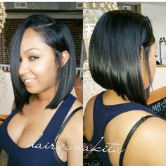 Symmetrical Bob Haircut, Straight Short Hair Hairstyles, Straight Short Hair, Weave Extensions, Corte Bob, Short Sassy Hair, Birthday Hair, Pelo Afro, Inverted Bob