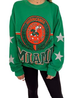 Vintage University Sweatshirt, Miami Sweatshirt, Sweatshirts Vintage, College Game Day, Concert Wear, Jackets Vintage, College Wear, Band Concert, University Shirt