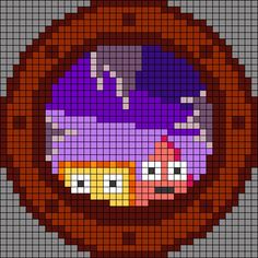 an image of pixel art with two faces