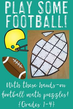 a football themed poster with the words play some football and an image of a helmet