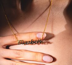 Custom Name Necklace, 18K Gold Plated Name Necklace, Personalized Name Necklace, Birthday Gift for Her, Gift for Mom ❤️ We offer even more Discount ❤️ If you;   Follow our shop and;    » Add 5 Products to your Favorites   🎀 Request Your Coupon "  " for 65% ❤️   » Share your Feedback with us              🎀 Request Your Coupon "  " for 68% ❤️  for next purchase.   » Wholesale inquiries welcome!   +10 items     🎀 Request Your Coupon "  " for 70% ❤️ .   The Elegant Gift for Her? Our handmade 925 Yellow Gold Name Necklace For Birthday Gift, Customized Green Jewelry Gift, Present For Girlfriend, Necklace Chain Lengths, Gold Necklaces, Custom Name Necklace, Birthday Gift For Her, Necklace Personalized, Personalized Necklace