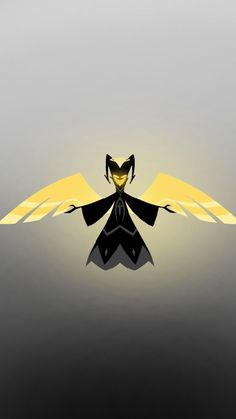 a stylized image of an animal with wings