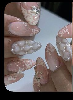 Almond Nails Charms, Gel X Almond Nails, Gel X Almond, Almond Nails Pink, Pink Gel, Music On Spotify, Polygel Nails, Pretty Gel Nails, Really Cute Nails