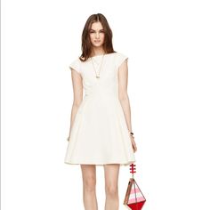 Brand New With Tag. Beautiful Cream Color, Fit-And-Flare Style That Is Classic Kate Spade. White Fit And Flare Mini Dress For Formal Occasions, White Fit And Flare Formal Mini Dress, Formal White Fit And Flare Mini Dress, Kate Spade Fitted Summer Mini Dress, Kate Spade Fitted Mini Dress For Summer, Kate Spade A-line Dress For Work, Fitted Kate Spade Mini Dress For Summer, Kate Spade Fitted Mini Dress For Spring, Kate Spade Fitted Mini Dress