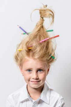 Easy Crazy Hairstyles, Whacky Hair Day, Whoville Hair, Crazy Hair Day Ideas, Wacky Hair Days, Crazy Hair Day, Crazy Hair Day At School