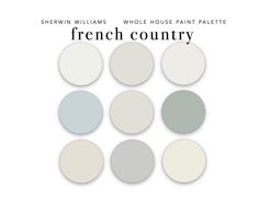 the color scheme for french country is shown in shades of gray, white and grey