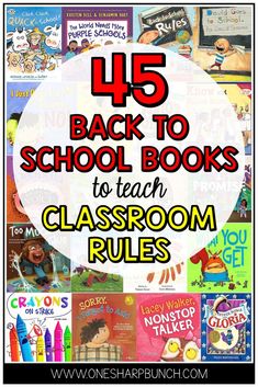 the back to school book list for classroom rules with images of children's books