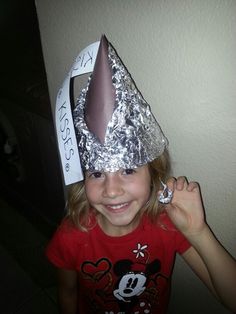 Crazy hat day. Made a Hershey Kiss Hat with some chocolate showing. Fun and cute! Wacky Hat Day Ideas, Silly Hat Day Ideas Kids, Diy Crazy Hat Day Ideas, Crazy Hat Day Ideas For Adults, Diy Crazy Hat, Crazy Hat Day Ideas For Kids, Nye Hats, Spirit Day Ideas, Spirit Days